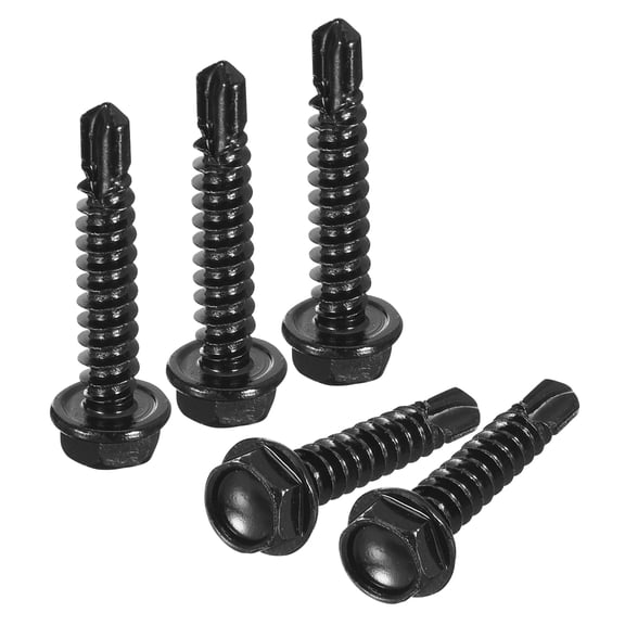 Uxcell 30Pack #8 x 1" Hex Washer Head Self Tapping Screws Sheet Metal Screws