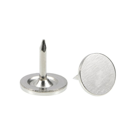 Uxcell 30Pack 9.5mmx10mm Flat Head Decorative Upholstery Tacks Furniture Nails, Silver