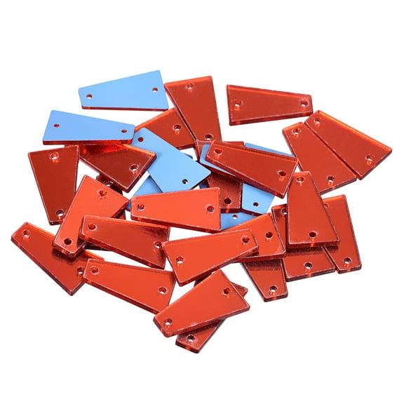 Uxcell 30Pack Irregular Acrylic Sew on Mirror Pieces Rhinestones Beads, Red 23x13mm