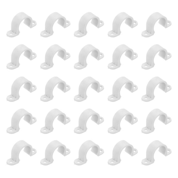 Uxcell 30Pack Pipe Straps, 20mm(4/5") Plastic Conduit Strap 2 Holes Pipe Mounting Bracket for Pipe