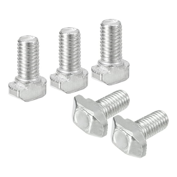 Uxcell 30Pack T-Slot Bolts, M5 x 10mm Carbon Steel Hammer Head Bolt T Screw Drop-in Stud for 2020 Series, Silver