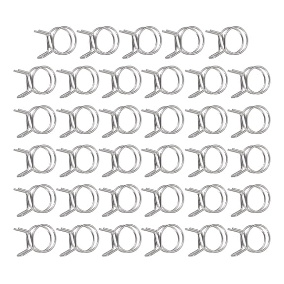 Uxcell 30Pcs 19mm/0.75inch Double Wire Spring Hose Clamp, Adjustable Spring Clips