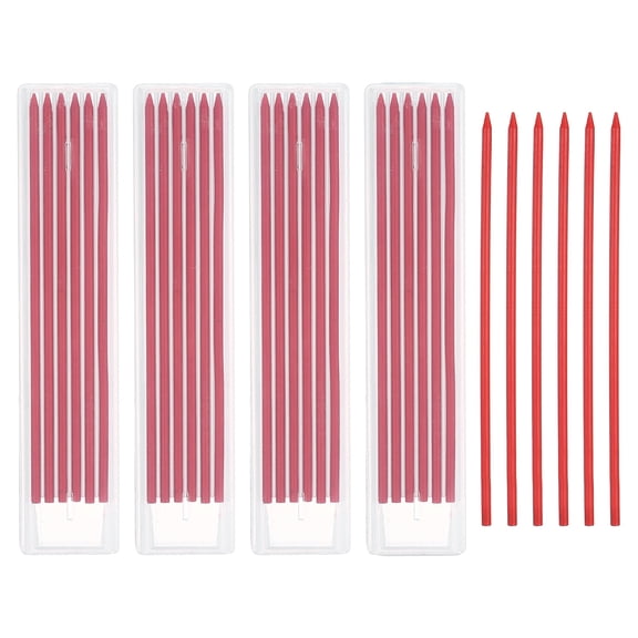 Uxcell 30Pcs 2.8mm Carpenter Pencil Refills, Solid Dry Pencil Refills Break Resistant Refill for Mechanical Carpenter Construction Pencils Art Drafting, Red