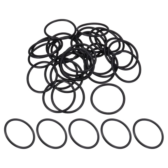 Uxcell 30Pcs AS-126 O-Rings, Nitrile Rubber O-Rings 1-3/8" ID 1-9/16" OD 3/32" Width for Faucet Plumbing Machine Sealing Automotive Repair, Tail Cap Assembly, 70 Durometer, Black