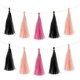 thumbnail image 1 of Uxcell 30Pcs Black,Light Pink,Rose Red Tassel Garland Banner w Rope for Wedding Birthday Party Decoration, 1 of 6