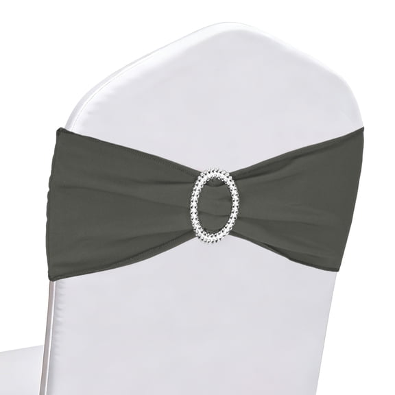 Uxcell 30Pcs Chair Sashes with Buckle Slider, Stretch Spandex Chair Bows Cover Bands Ties Reusable Decoration Accessories for Wedding Party Birthday Events Banquet Decorations, Gray