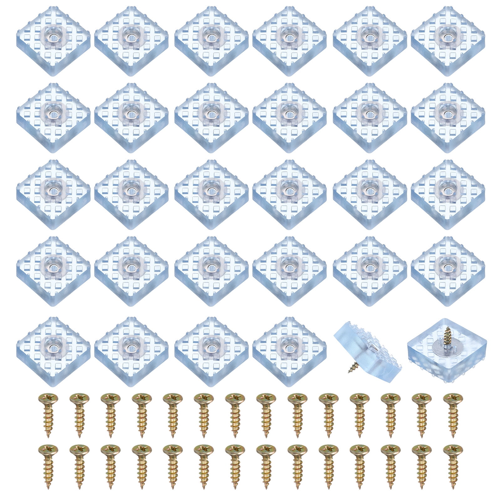 LuxDuo 8 Pcs Cutting Board Feet - Non-Slip Gold Legs With Screws, Silicone Pads For Furniture & Cabinets