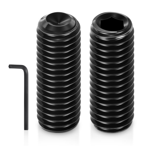 Uxcell 30Pcs Cup Point Socket Set Screws - [M5-0.8x16] Carbon Steel - Black Oxide Finish Hex Socket Grub Set Screws with Hex Key Wrench for Door Handles, Knobs & Light Fixtures