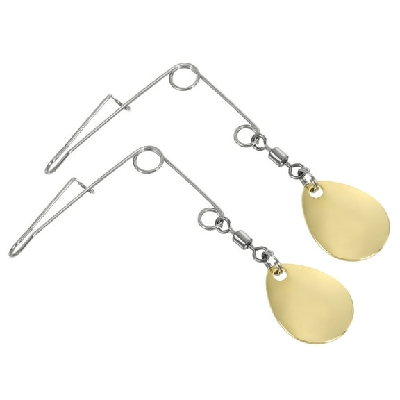 Uxcell 30Pcs Fishing Spinnerbait Wire with Blade, Medium-sized Water-drop, Gold Tone