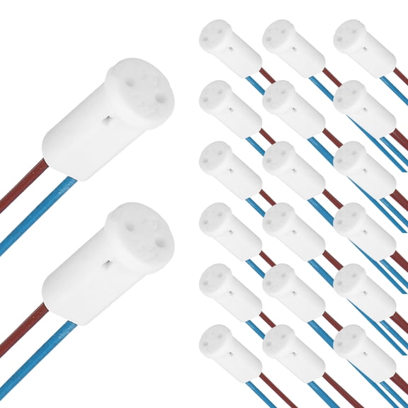 Uxcell 30Pcs G4 Bulb Socket, Halogen Bulb Base 12V Ceramic Lamp Holder,Socket G4 Wire Connector Socket Plug Holder Adapter 100mm, for Museums, Galleries, Shopping Mall, Black/White