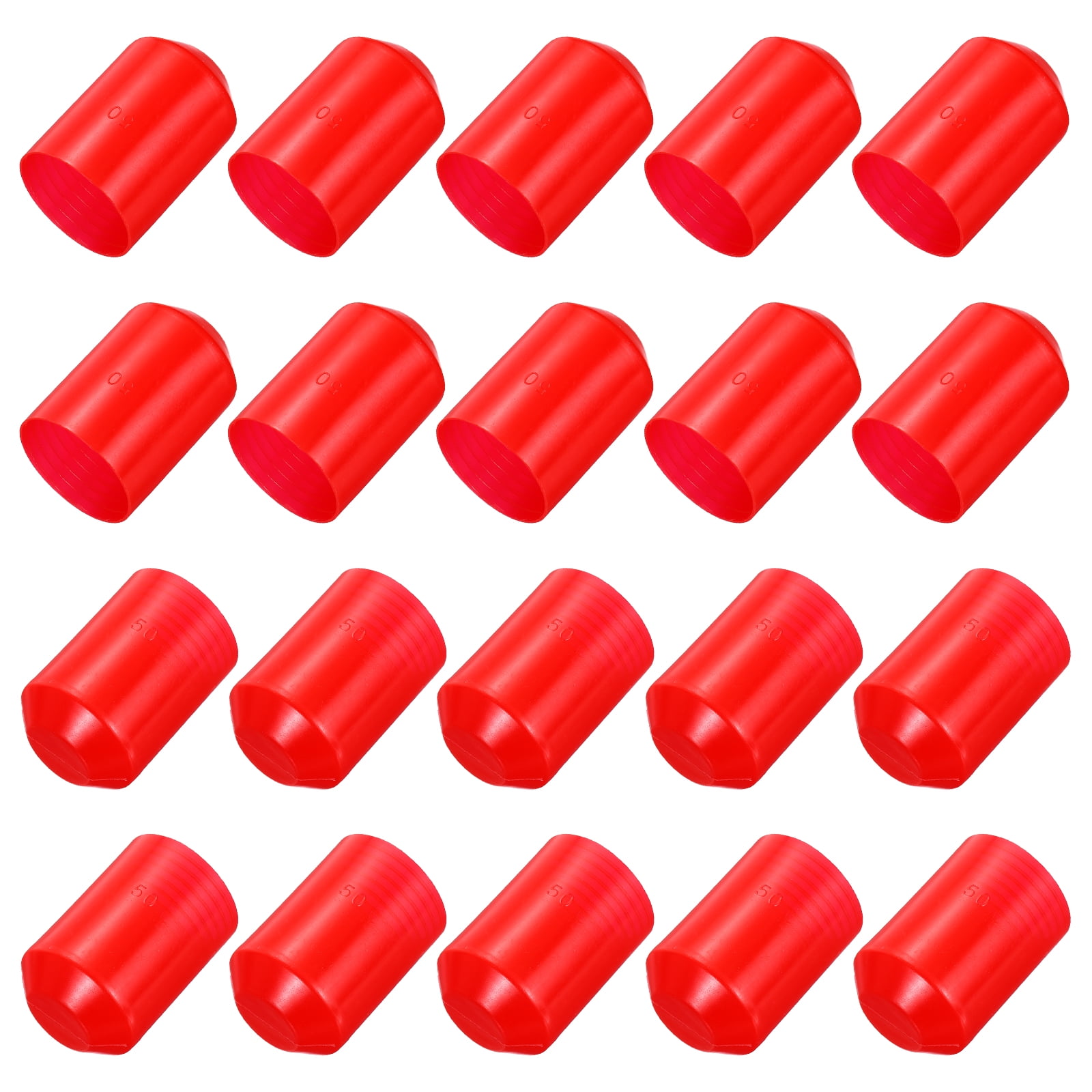 50Pcs Heat Shrink End Cap 50mm ID x 75mm l 2:1 Ratio Waterproof Electrical Wire Wrap Heat Shrink Tubing Caps Lined Sealed for Wire Cable, Red