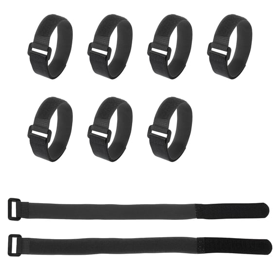 Uxcell 30Pcs Reusable Self-Gripping Cable Ties, 12.2" x 0.8" Hook and Loop Wire Organizers for Power Cords, Data Cables, TV/PC Wires - Adjustable & Durable Fabric Straps(Black)