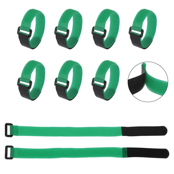 Uxcell 30Pcs Reusable Self-Gripping Cable Ties, 12.2" x 0.8" Hook and Loop Wire Organizers for Power Cords, Data Cables, TV/PC Wires - Adjustable & Durable Fabric Straps(Green)