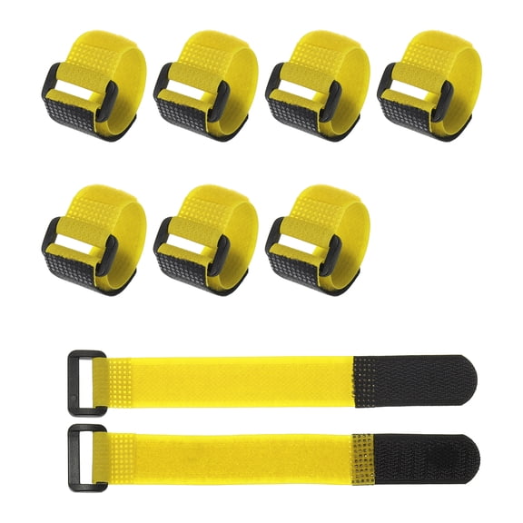 Uxcell 30Pcs Reusable Self-Gripping Cable Ties, 6.3" x 0.8" Hook and Loop Wire Organizers for Power Cords, Data Cables, TV/PC Wires - Adjustable & Durable Fabric Straps(Yellow)