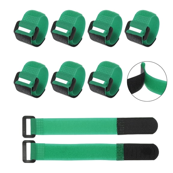 Uxcell 30Pcs Reusable Self-Gripping Cable Ties, 6.3" x 0.8" Hook and Loop Wire Organizers for Power Cords, Data Cables, TV/PC Wires - Adjustable & Durable Fabric Straps(Green)