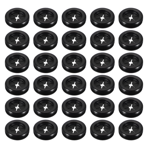 Uxcell 30Pcs Rubber Plug Hole Grommet Kit, 0.8" Firewall Closed Hole Plug Fire Grommet for Wire Electrical Appliance Plumbing Wiring Automotive Home Improvement, Black