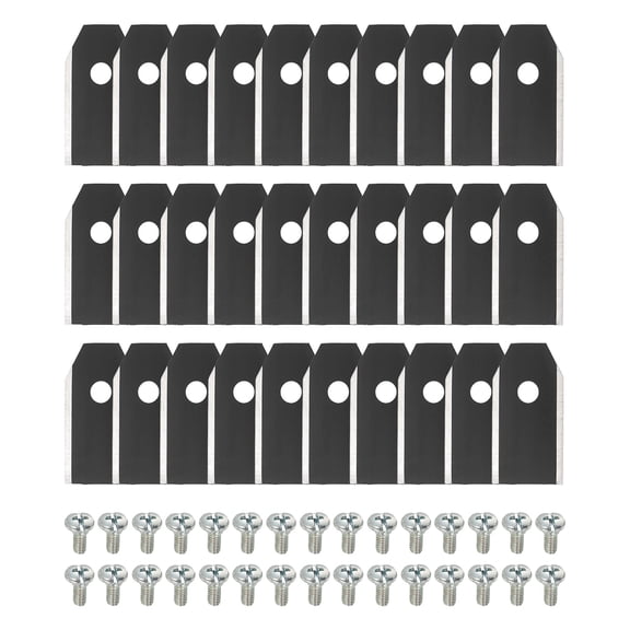 Uxcell 30Pcs Single Hole Lawn Mower Blades, 35 x 18 mm Stainless Steel Lawnmower Accessories Mower Replacement Blades for Cordless Grass Trimmer, Black