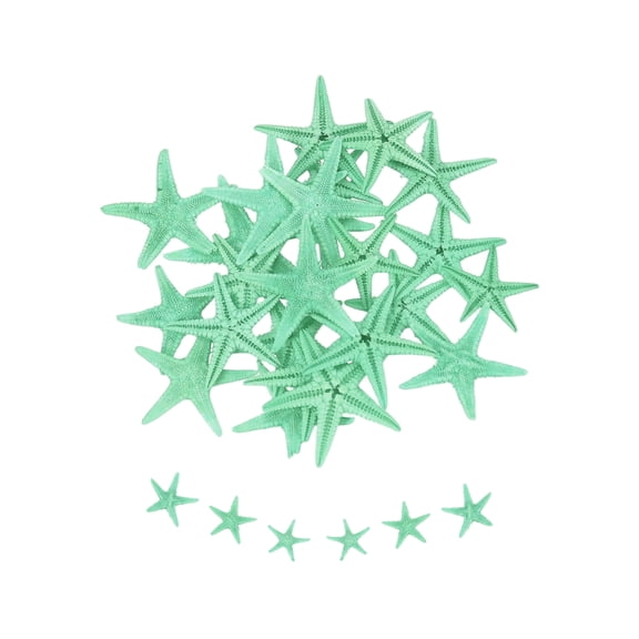 Uxcell 30Pcs Starfish for Craft, 0.4"-0.8" Small Natural Starfish Sea Star Crafting Seashells Bulk for Wedding Beach Theme Party Decorations Home Vase DIY Crafts Decor, Green