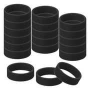Uxcell 30 Pcs Tiny Rubber Bands 0.8 x 0.28 Inch Silicone Wide Rubber Bands Silicone Rubber Rings Black