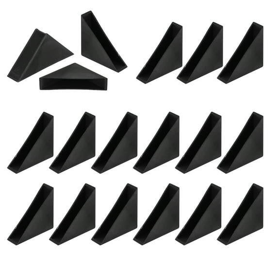 Uxcell 30Pcs Triangle Glass Corner Protector, 0.47 Inch Plastic Glass Table Corner Protector Transport Corner Guard for Glass, Ceramics, Wood, and Steel(Right Angle, Black)