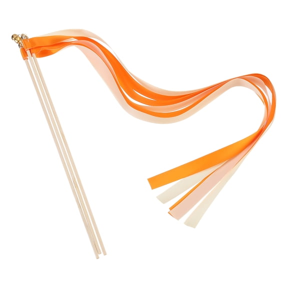 Uxcell 30Pcs Wedding Party Ribbon Streamers Sticks for Wedding Party Celebration Orange,Light orange