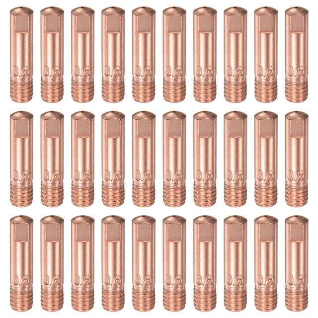 Uxcell 30Pcs Welder Tips .020" Bore Diameter M6 Copper Contact Tip for