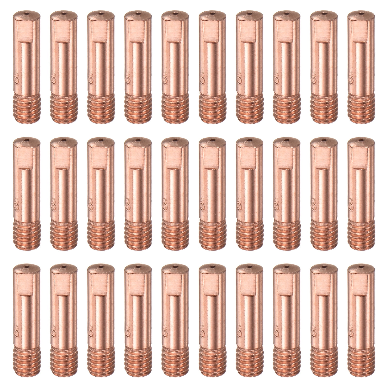 Uxcell 30Pcs Welder Tips .030" Bore Diameter M6 Copper Contact Tip for