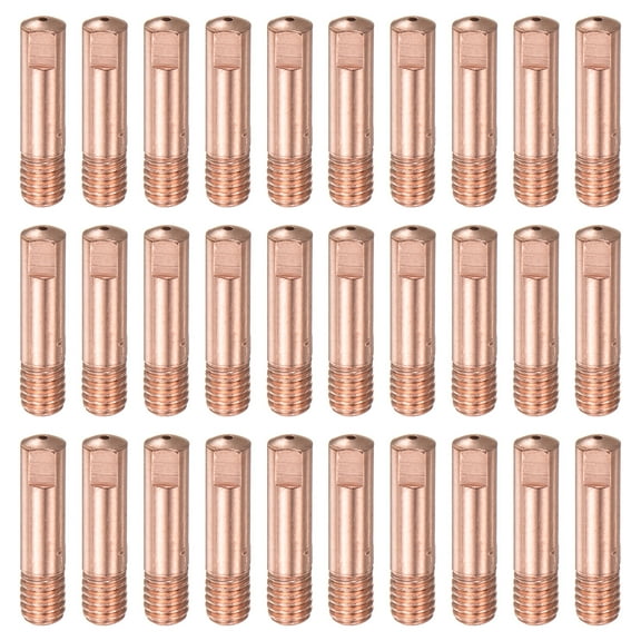 Uxcell 30Pcs Welder Tips .040" Bore Diameter M6 Copper Contact Tip for MIG 15AK Welding Torch Gun