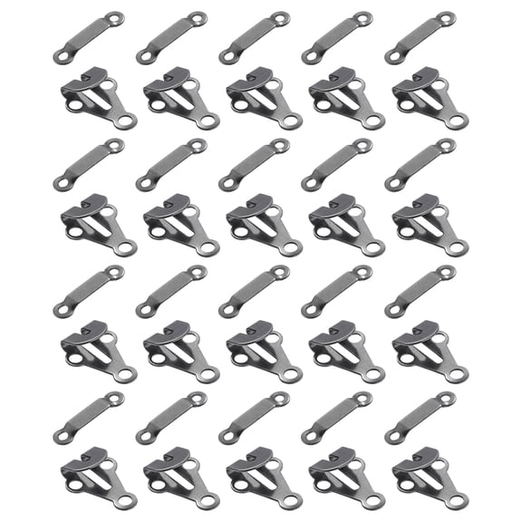 Uxcell 30Set Copper Sewing Hooks and Eyes Closure Set for Trousers (14x19mm, Dark Gray)