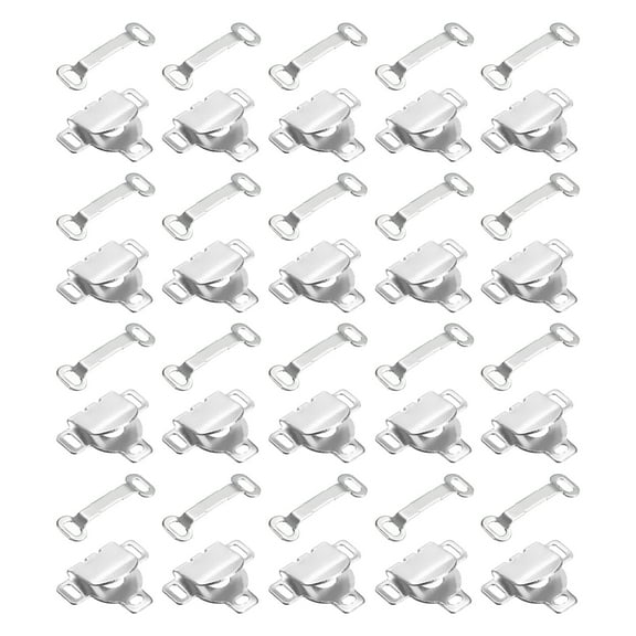 Uxcell 30Set Copper Sewing Hooks and Eyes Closure Set for Trousers Pants (16x13mm, Silver)