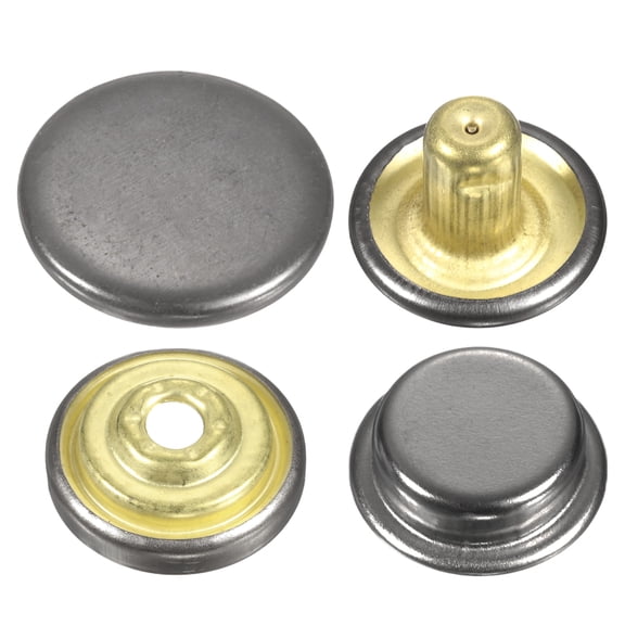 Uxcell 30Set Press-Stud Cap Button 12.5mm Metal Snap Fastener for Canvas, Gun