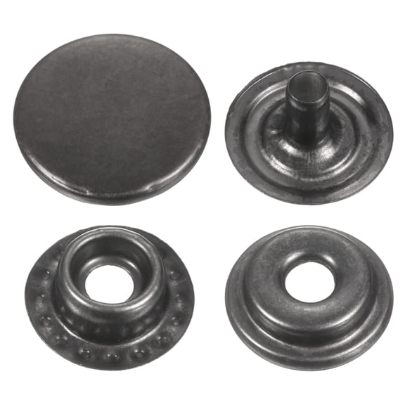 Uxcell 30Set Press-Stud Cap Button 12.5mm Metal Snap Fastener for Clothes DIY, Gun