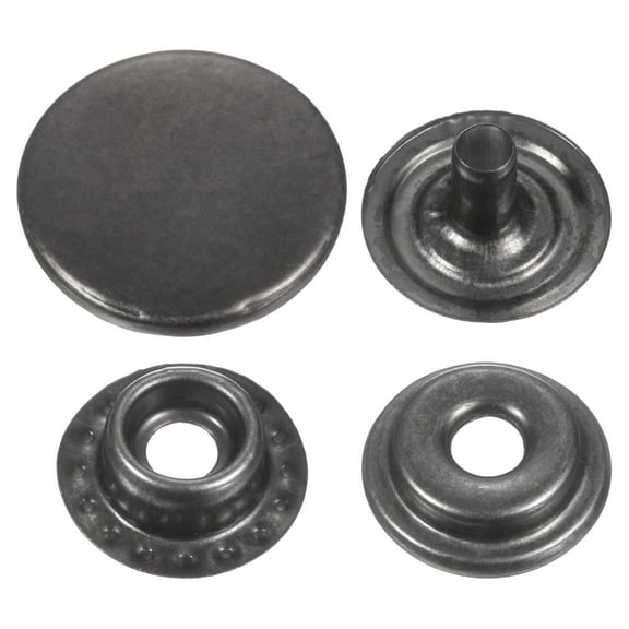 Uxcell 30Set Press-Stud Cap Button 15mm Metal Snap Fastener for Clothing, Gun