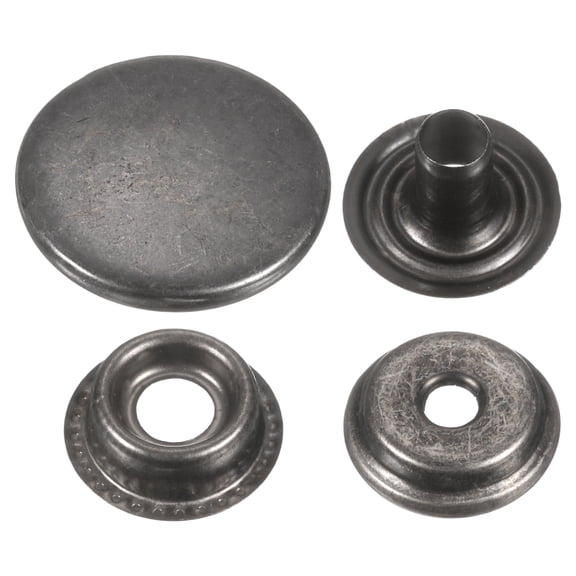 Uxcell 30Set Press-Stud Cap Button 20mm Metal Snap Fastener for Clothes DIY, Gun