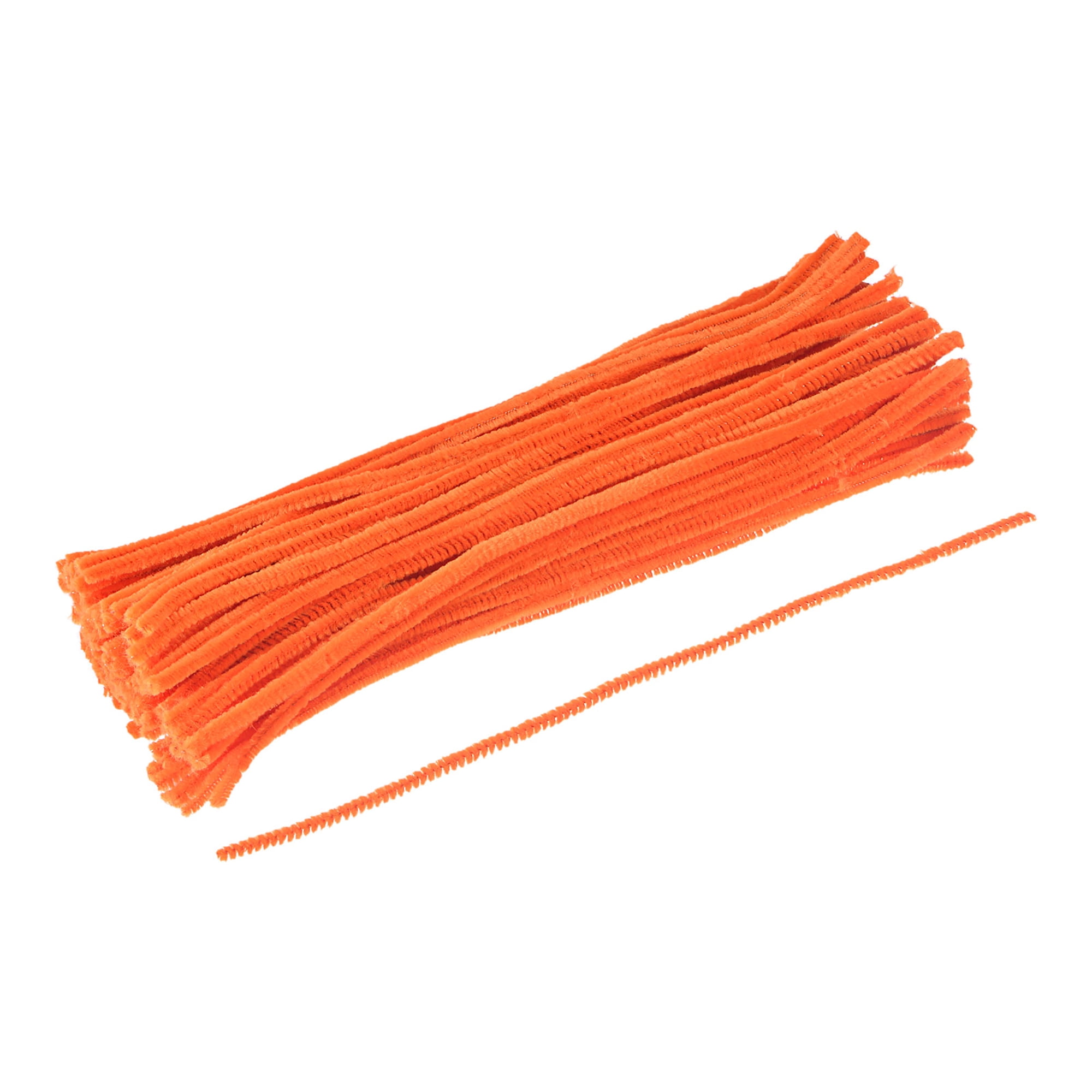 JustKraft Glitter Pipe Cleaner (Pack of 100) (12 Inch) - Orange