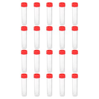 Uxcell 30mL Plastic Test Tubes, 40 Pack Frozen Test Tube Vial Container  Storage Screw Cap, Red Clear 