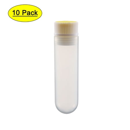 Uxcell 30ml Plastic Round Bottom Centrifuge Tubes with Yellow Screw Cap 10 Pack