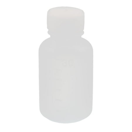 Uxcell 30ml Plastic Small Mouth Lab Reagent Bottle Sample Sealing Bottle White