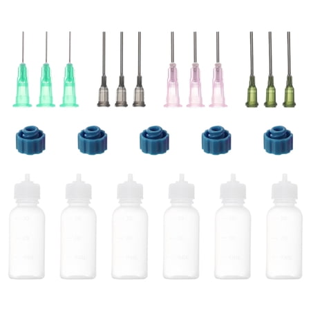 Uxcell 30ml Precision Applicator Bottles, 12Pcs Needle Tip Squeeze Bottle Small Squeeze Bottles Mini Needle Bottle