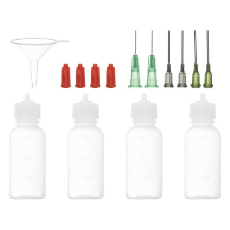 Uxcell 30ml Precision Applicator Bottles, 8Pcs Needle Tip Squeeze Bottle Small Squeeze Bottles Mini Needle Bottle Funnel