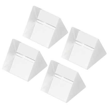 Uxcell 30mm/1.2 Inch Triangular Prism, 4 Pack Glass Optical Crystal Rainbow Prism, Clear