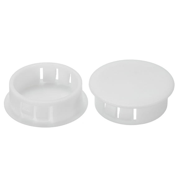 Uxcell 30mm 1.2" Plastic Hole Plugs, Flush Type Round Hole Cover Snap in Locking Hole Tube, White 60Pcs