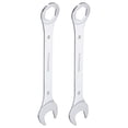 thumbnail image 1 of Uxcell 30mm 6-Point Thin Combination Wrench Double Ended Box and Open End Chromes Plated Steel, Silver 2Pcs, 1 of 7