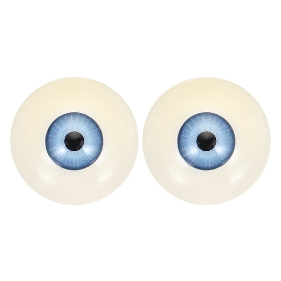 Uxcell 30mm Doll Eyes,1 Pair Realistic Acrylic Eyes Plastic Half Eyeballs for Dolls Masks Halloween Props Art Craft, Beige/Light Blue