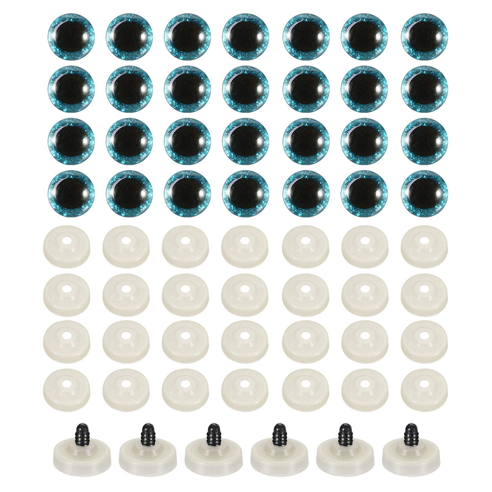 Uxcell 30mm Flash Safety Eyes, 30 Pcs Plastic Glitter Safety Eyes Realistic Colorful Crocheting Safety Eyes for Decor Crochet Accessories Dolls Craft, Blue