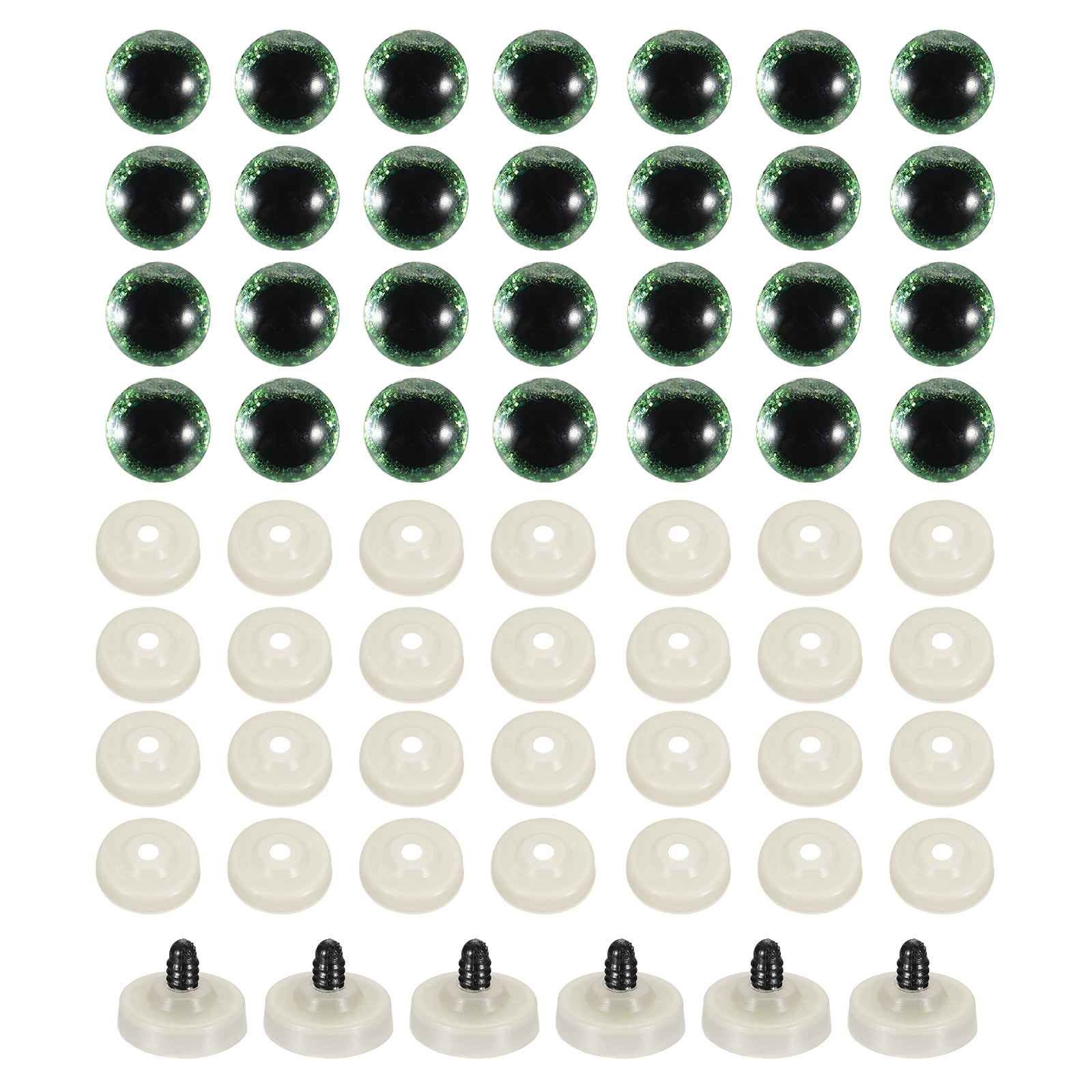 Uxcell 30mm Flash Safety Eyes, 30 Pcs Plastic Glitter Safety Eyes Realistic Colorful Crocheting Safety Eyes for Decor Crochet Accessories Dolls Craft, Green