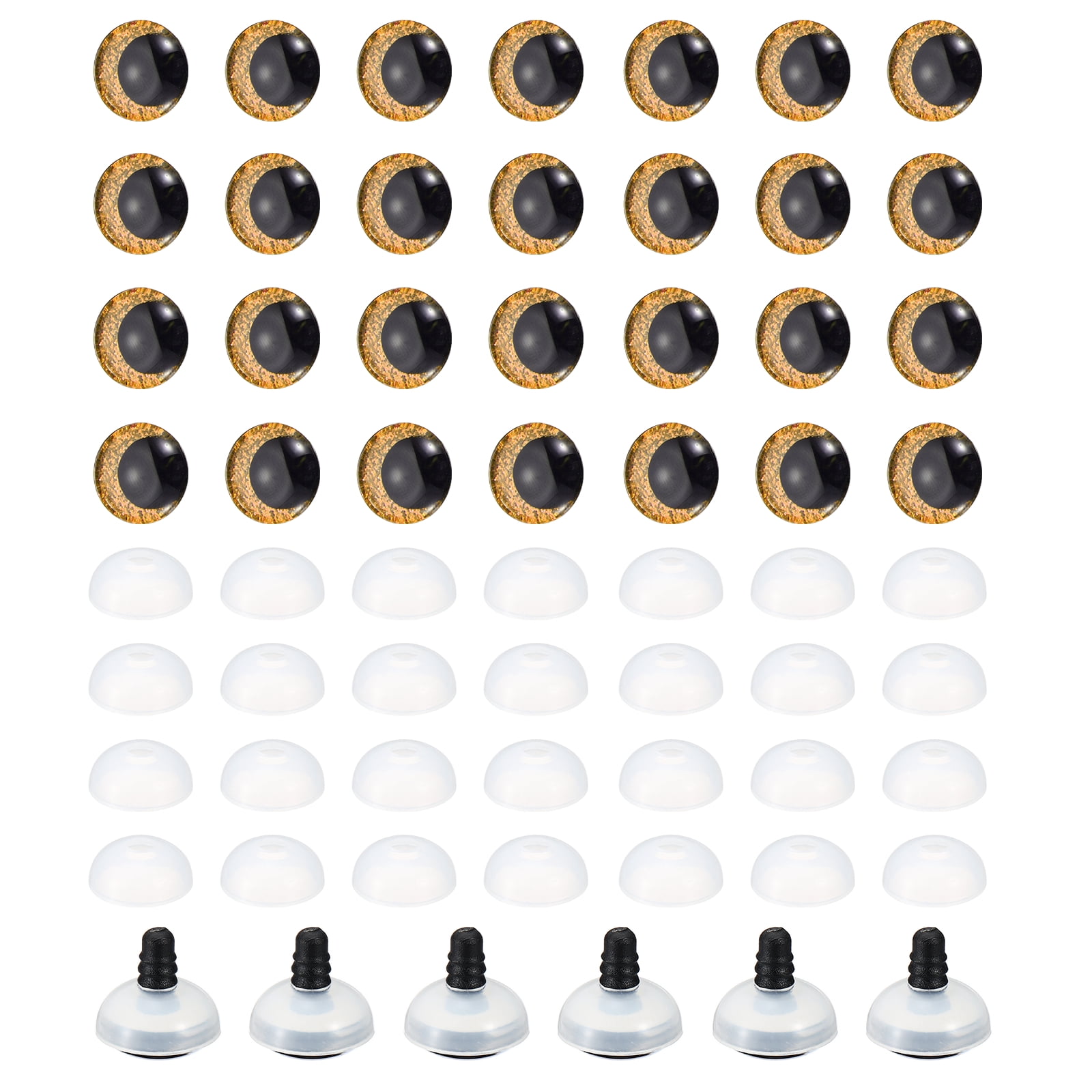 Uxcell 30mm Flash Safety Eyes, 34 Set Plastic Glitter Safety Eyes with Washers Soft Buttons Realistic Colorful Crocheting for Decor Crochet Accessories Dolls Craft, Orange