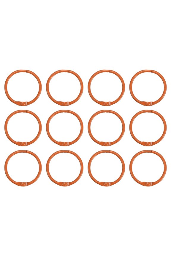 30mm Loose Leaf Binder Rings, 12 Pack 2.2mm Metal Flash Card Book Binding Rings for Key Chain Card, Orange