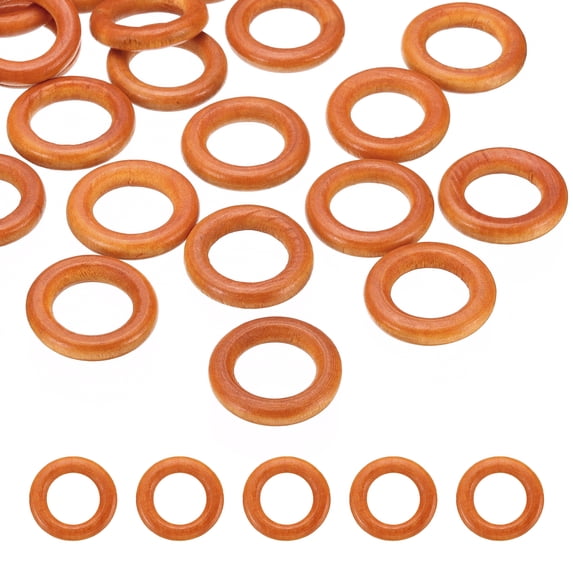 Uxcell 30mm Natural Wooden Rings, 30 Pack Wood Ring Round Linking Rings ...