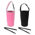 thumbnail image 1 of Uxcell 30oz Tumbler Carrier Holders with Shoulder Strap Set, 2 Pack Water Bottle Sleeve Protector, Black,Pink, 1 of 7